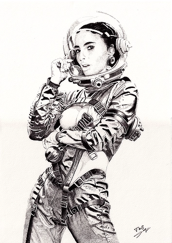 One pose. One look. A space girl turning the universe into a photo studio.